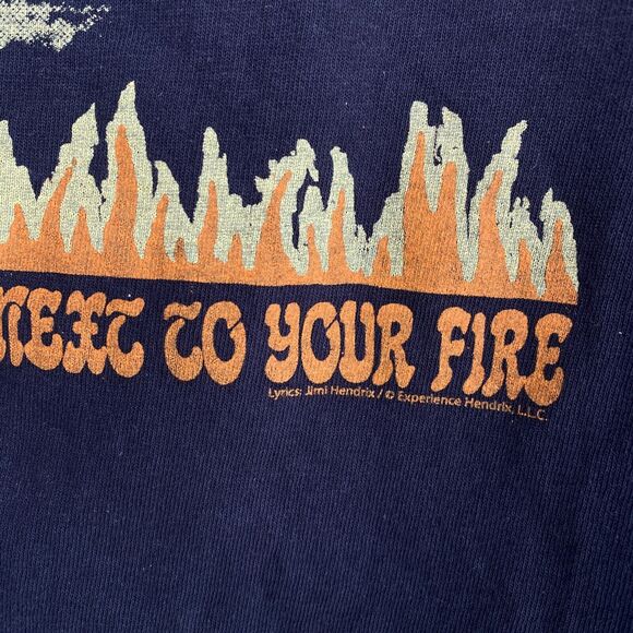 Jimi Hendrix Shirt Women Large Fire Graphic Tee Music Boyfriend Fit Junk Food - Picture 3 of 11